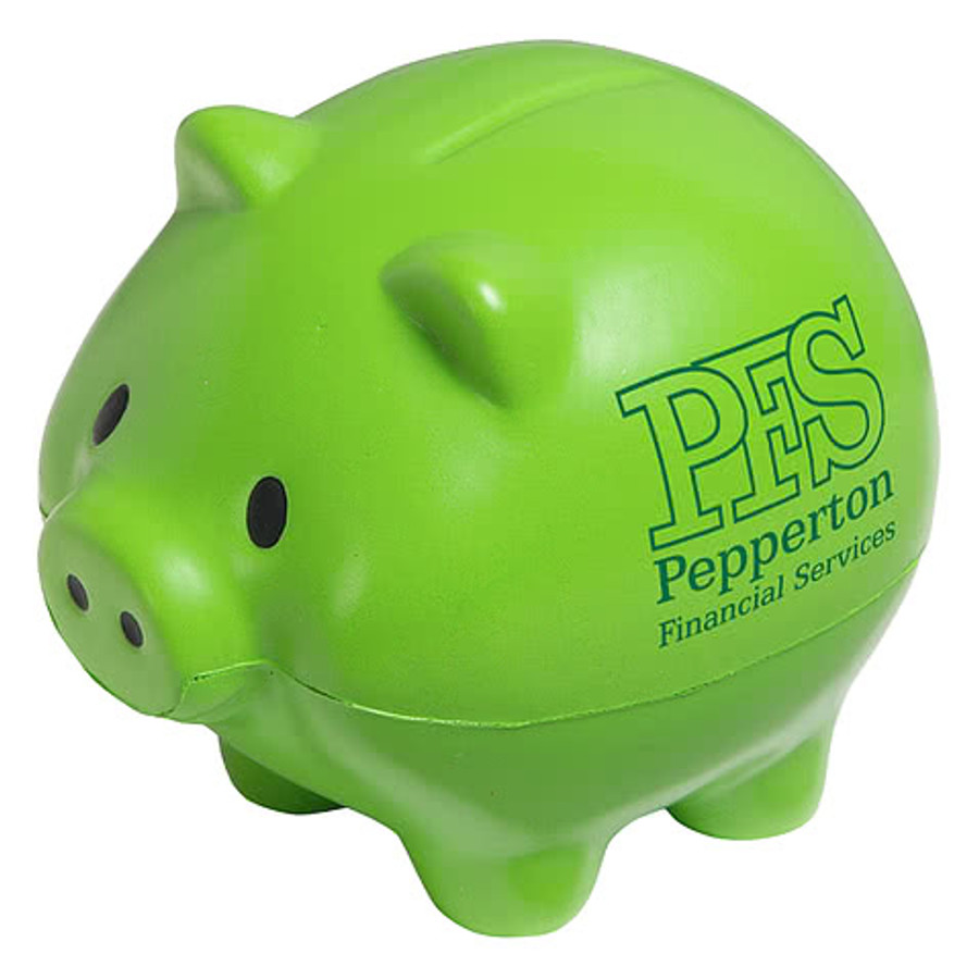 Cute Piggy Bank Stress Reliever in Lime Green