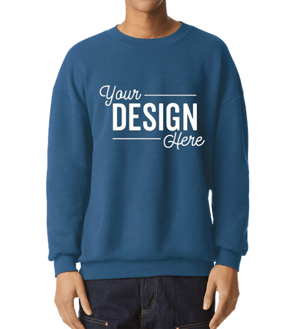 American Apparel ReFlex Fleece Crewneck Sweatshirt in Sea Blue