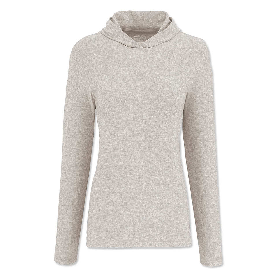Wellable Women's Knit Recycled Hooded Long Sleeve Performance Shirt