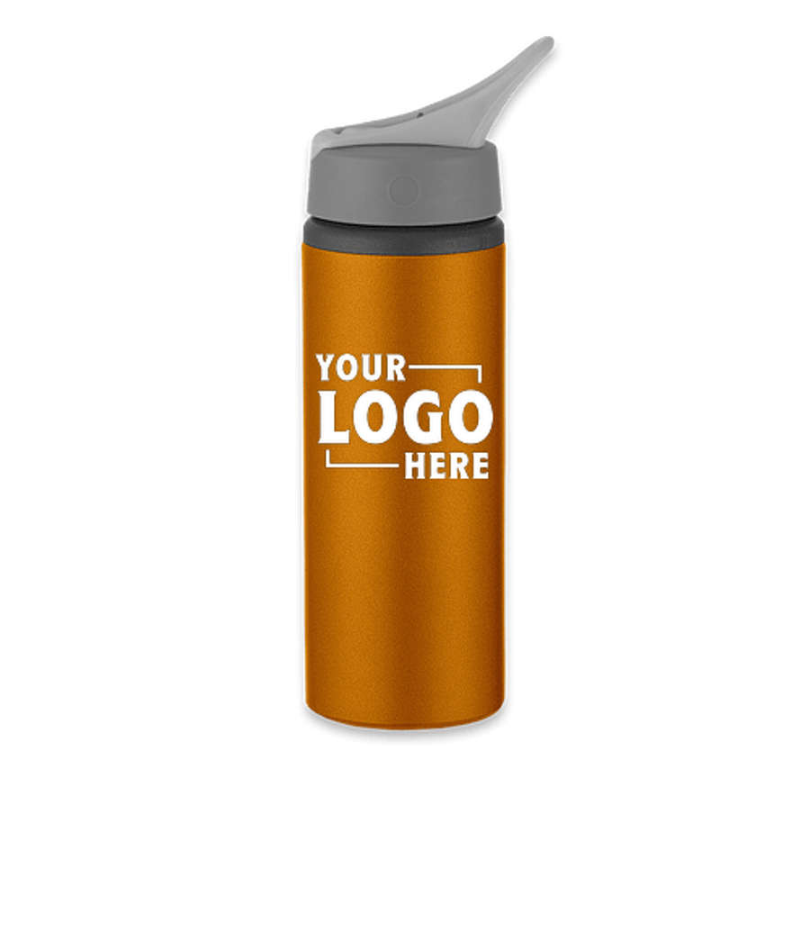 25 oz. Aluminum Bike Water Bottle in Metallic Orange