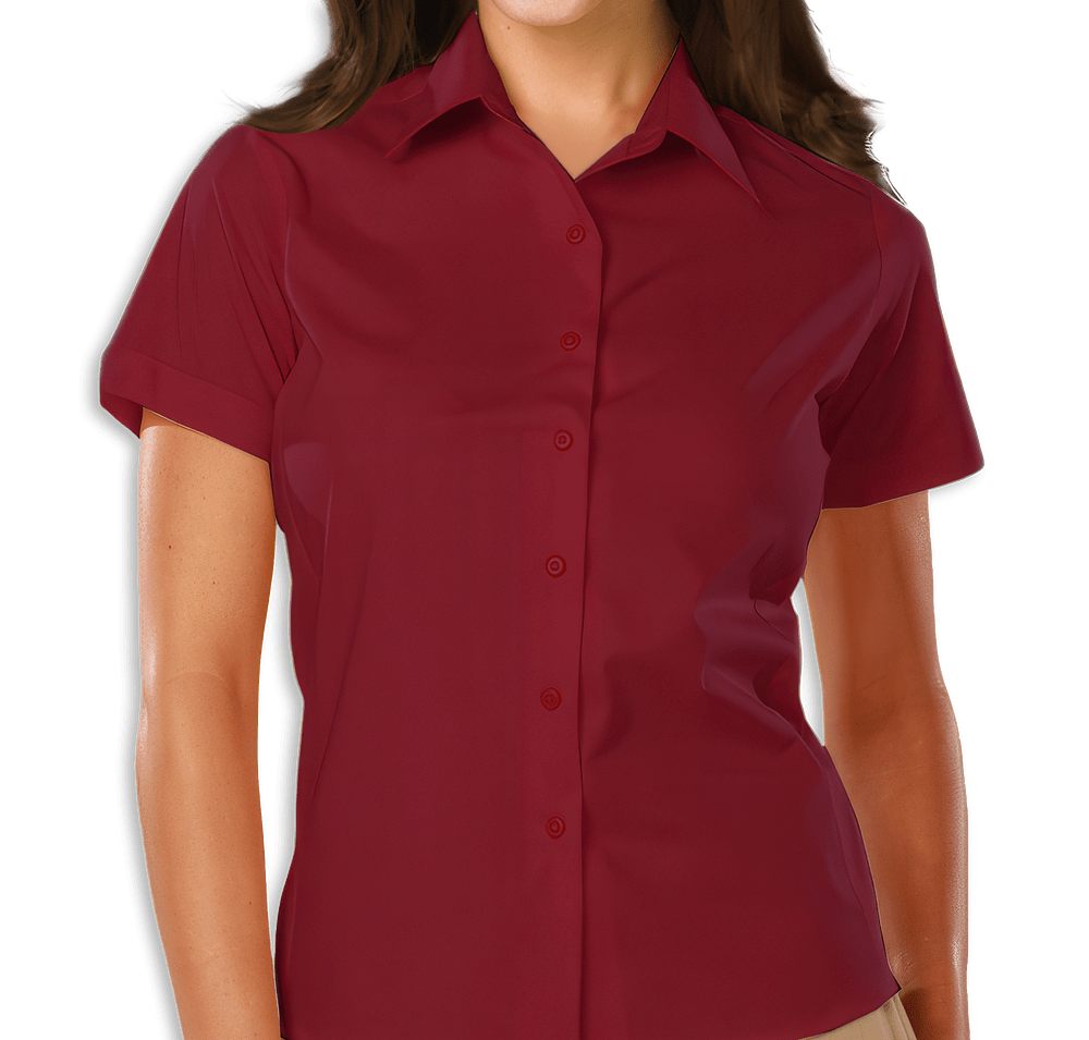 Blue Generation Women's Poplin Short Sleeve Dress Shirt-default