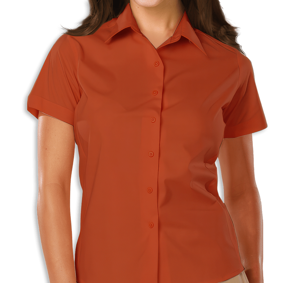 Blue Generation Women's Poplin Short Sleeve Dress Shirt-default