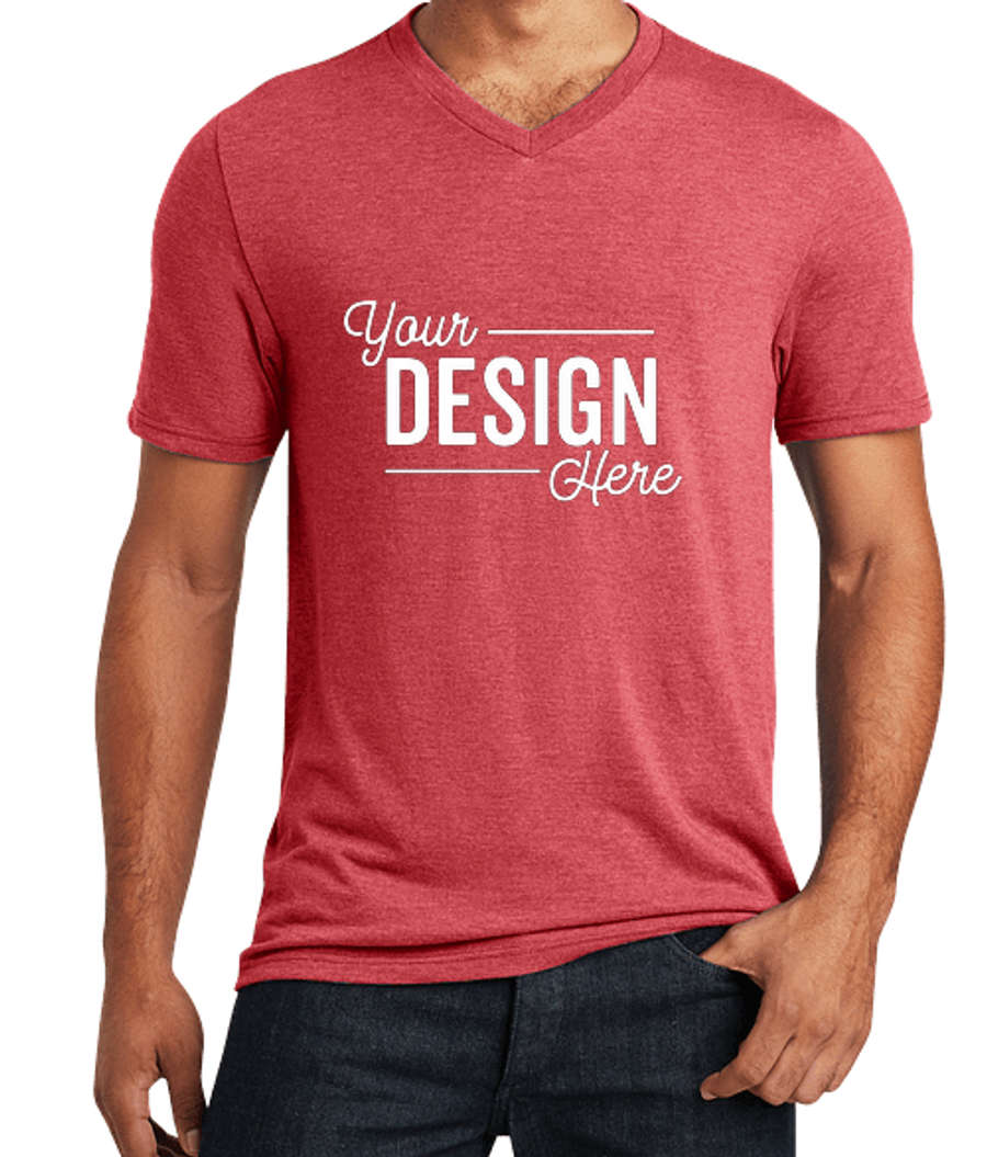 District Tri-Blend V-Neck T-shirt in Red Frost