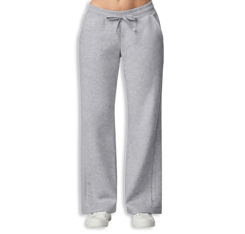 American Apparel Women's French Terry Wide Leg Open Bottom Sweatpants in Heather Grey