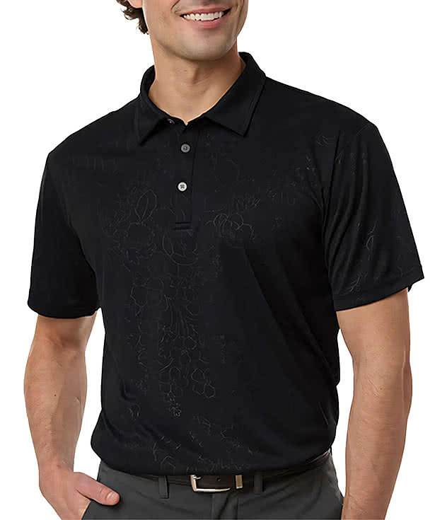 Swannies Ehrman Recycled Floral Pattern Performance Polo - Printed