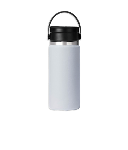 Hydro Flask Wide Mouth 16 oz. Bottle with Flex Sip Lid - Laser Engraved in White