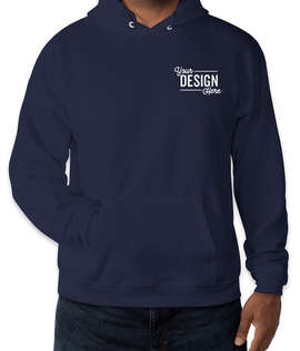 Embroidered Hanes EcoSmart 50/50 Pullover Hoodie - Color: Athletic Navy