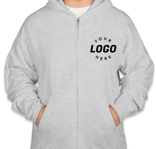 Custom Hanes EcoSmart 50 50 Zip Hoodie Design Full Zip Sweatshirts Online at CustomInk