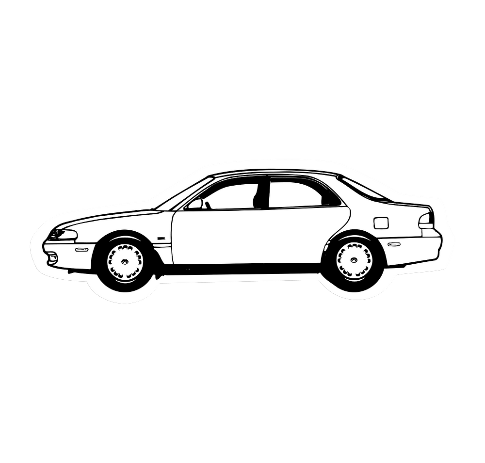 Full Color Re-Stick-It 2.5 in. x 1.125 in. Car Shaped Reusable Decal-default