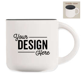 14 oz. Ceramic Two-Tone White Minolo Mug - Color: White / Storm Grey
