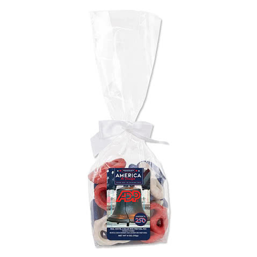 Full Color America250™ Red, White, & Blue Mini Pretzels Mug Stuffer in Milk Chocolate Red White And Blue