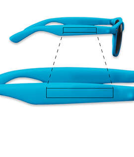 Rubberized Finish Fashion Sunglasses - Color: Light Blue