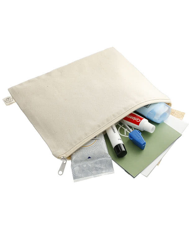 Organic Cotton Flat Travel Pouch