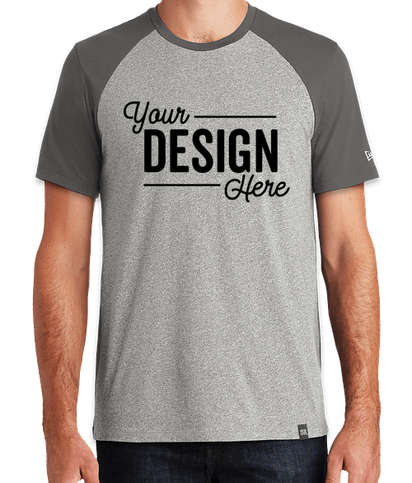 New Era Heritage Blend Short Sleeve Raglan T-shirt - Graphite / Light Graphite Twist