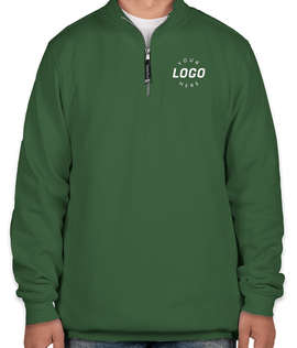 Charles River Crosswind Quarter Zip Sweatshirt - Embroidered - Color: Forest