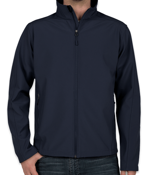 Port Authority Tall Core Fleece Lined Soft Shell Jacket - Printed in Dress Blue Navy