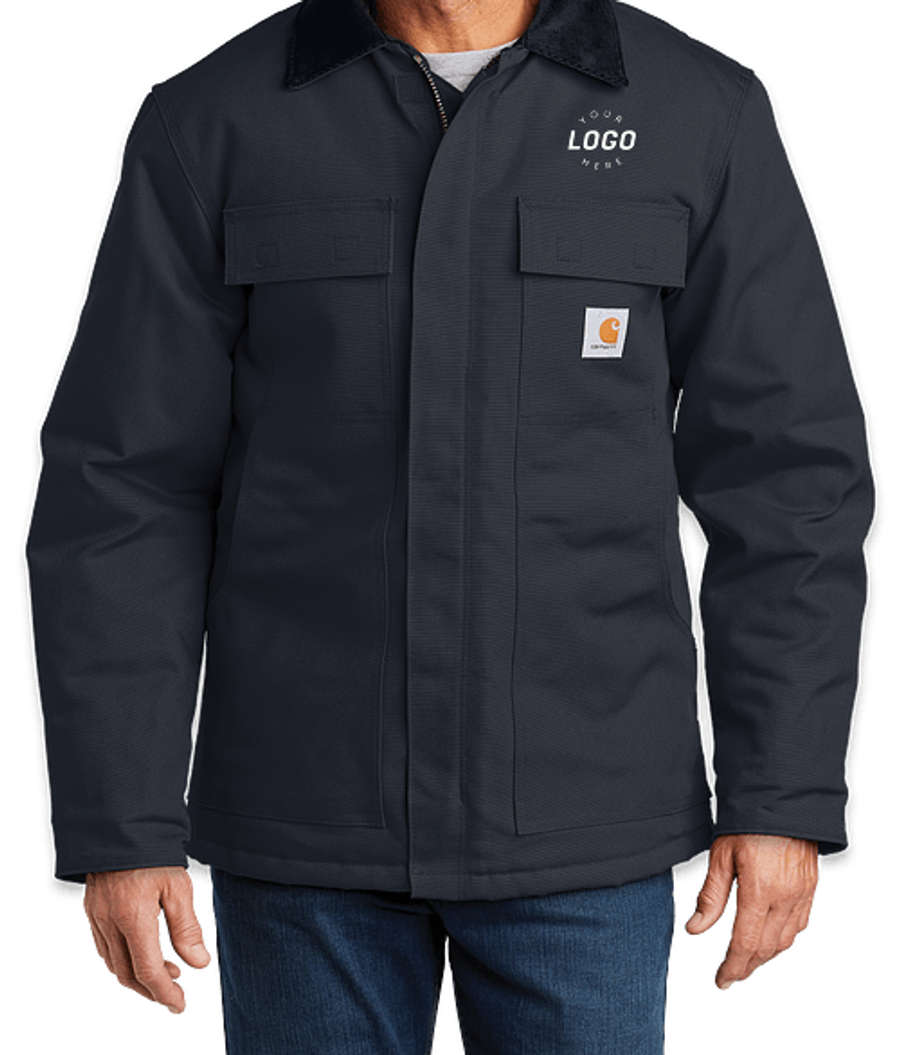 Carhartt Duck Traditional Coat - Printed in Dark Navy