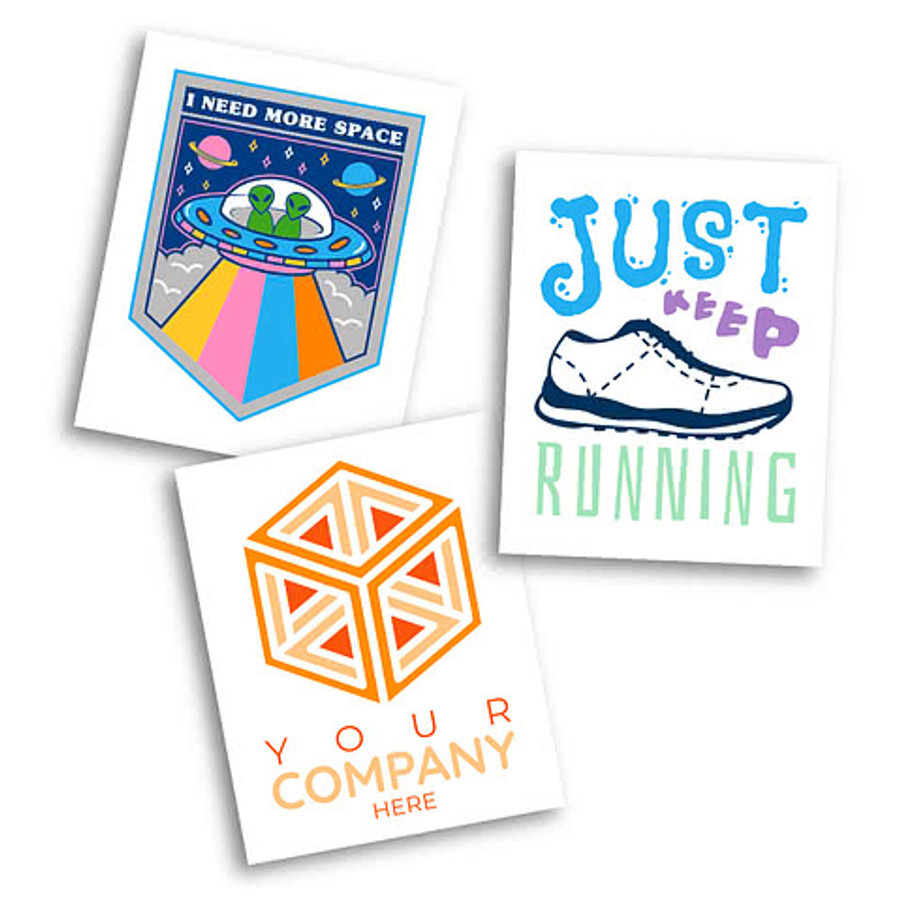 Full Color 2" x 2.5" Classic Custom Temporary Tattoo (Set of 200) in Clear