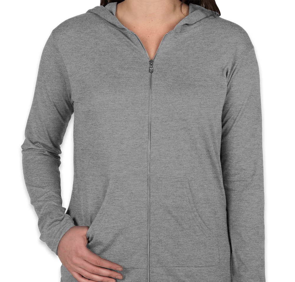 Anvil Women's Tri-Blend Full Zip T-shirt Hoodie-default
