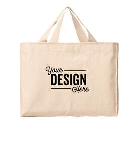 Bayside USA-Made Medium Gusseted 100% Cotton Canvas Tote - Color: Natural
