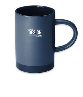 15 oz. Lotus Two-Tone Ceramic Mug - Color: Blue