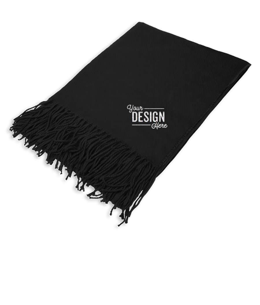Tristan Tassel Recycled Blanket in BLACK