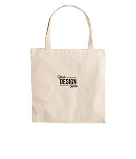 Embroidered Large Gusseted Midweight 100% Cotton Canvas Tote - Color: Natural