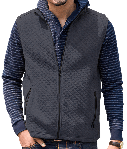 Vantage Mesa Diamond Quilted Vest in Dark Grey