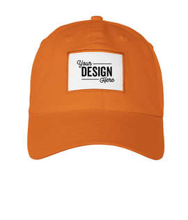 Ahead Largo Washed Twill Baseball Hat with White Rectangle Patch - Color: Texas Orange