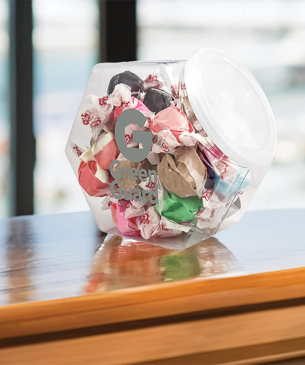 Penny Candy Jar with Individually Wrapped Salt Water Taffy (Tub of 30)