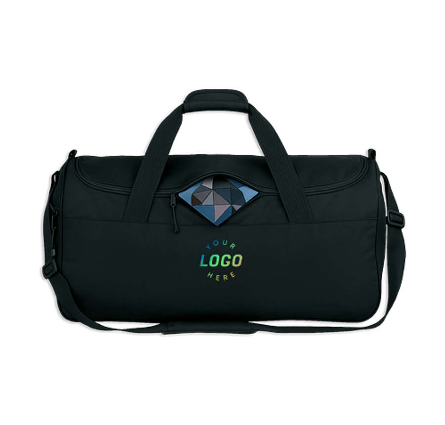 Full Color Wheeled Duffel Bag in Black