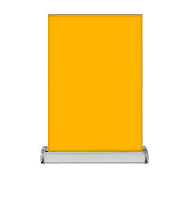 Full Color Large Mini Promo Retractable Tabletop Banner - Color: Athletic Gold
