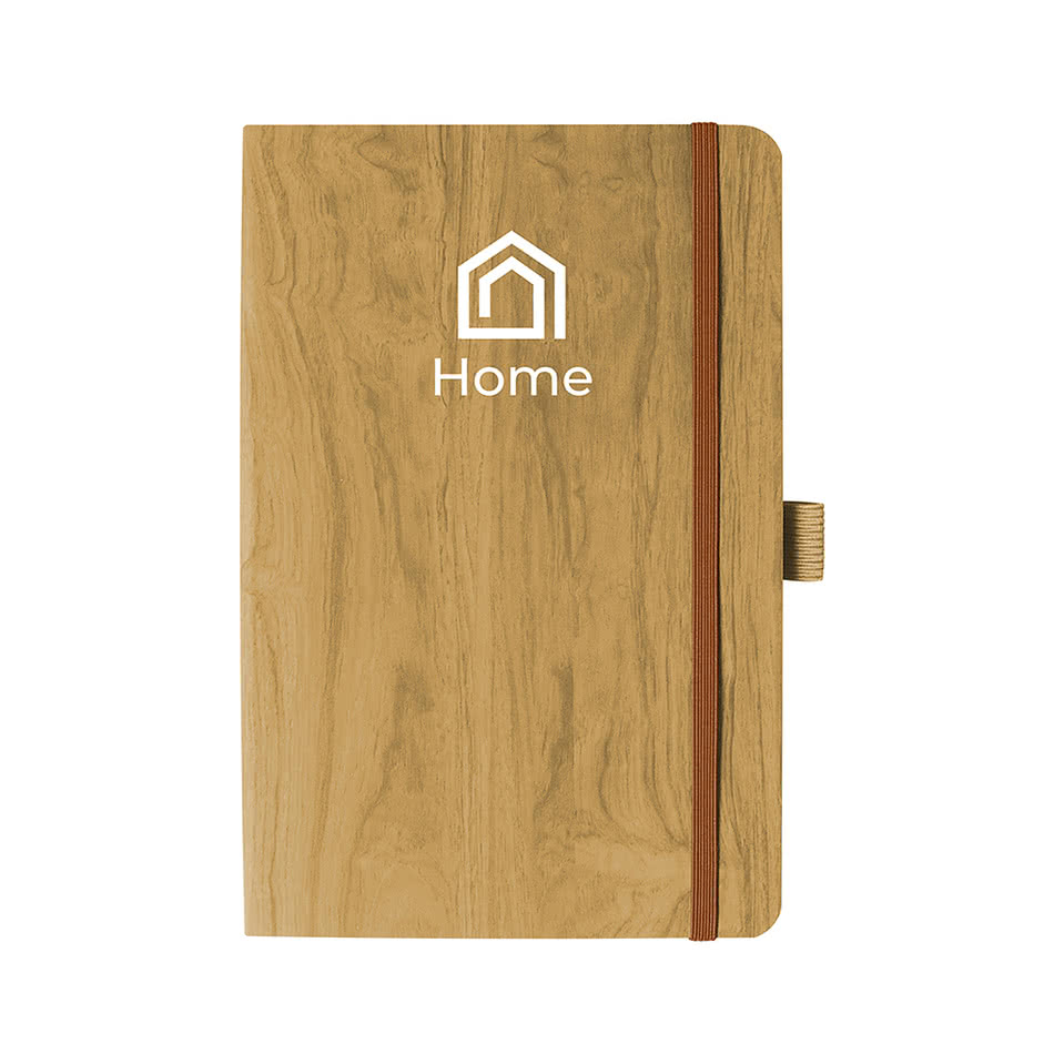 Soft-Touch Wood Grain Notebook