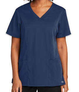 WonderWink Women's Premiere Flex Stretch V-Neck Scrub Top - Color: Navy