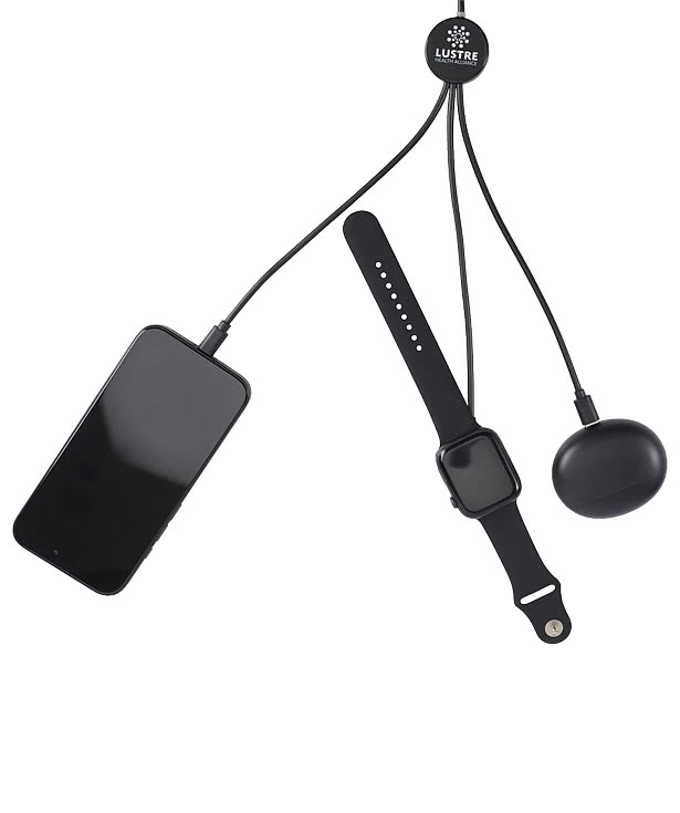 Laser Engraved Infinity 5-in-1 Light-Up Charging Cable with Watch Charger