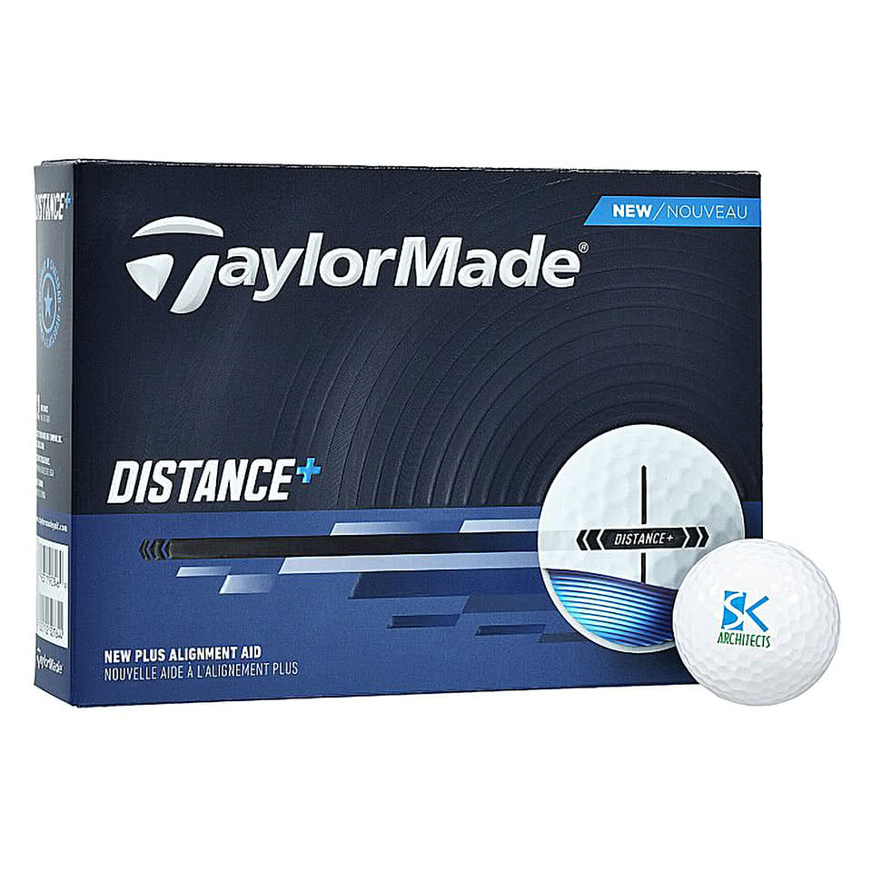 Full Color TaylorMade Distance+ Golf Balls (Box of 12)