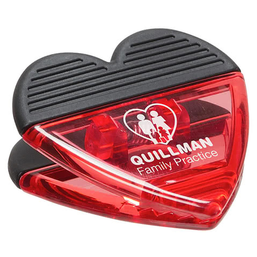 Heart Magnetic Power Memo Clip in Translucent Red