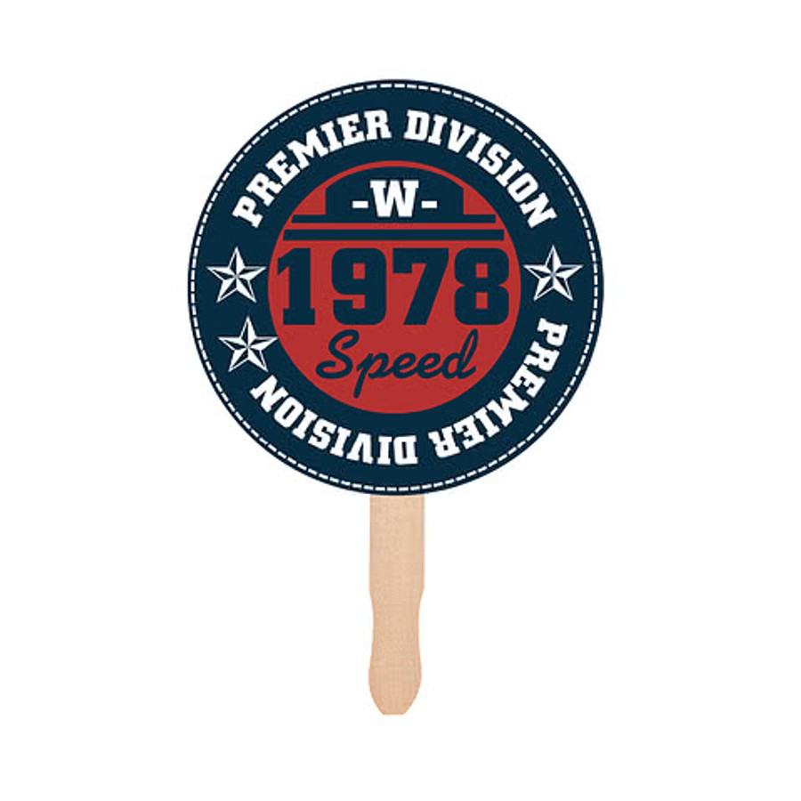 Full Color Circle Hand Fan in Columbia Blue