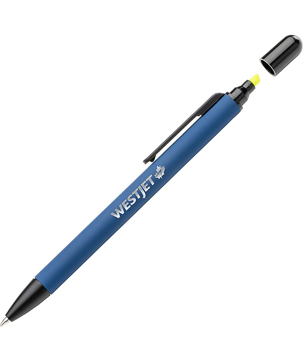 Laser Engraved Alaia Highlighter Ballpoint Pen (black ink)