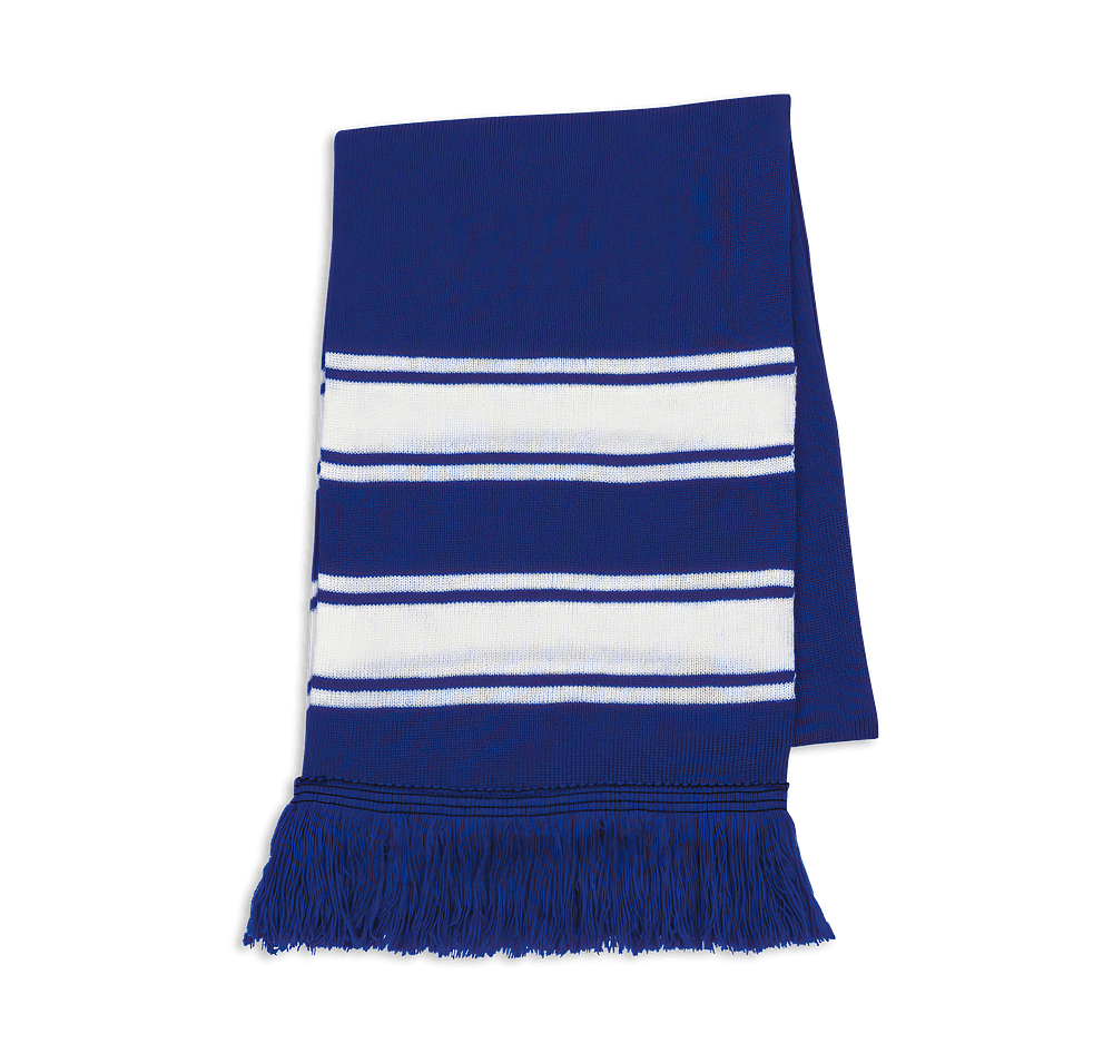 Two-Tone Knit Scarf with Fringe-default