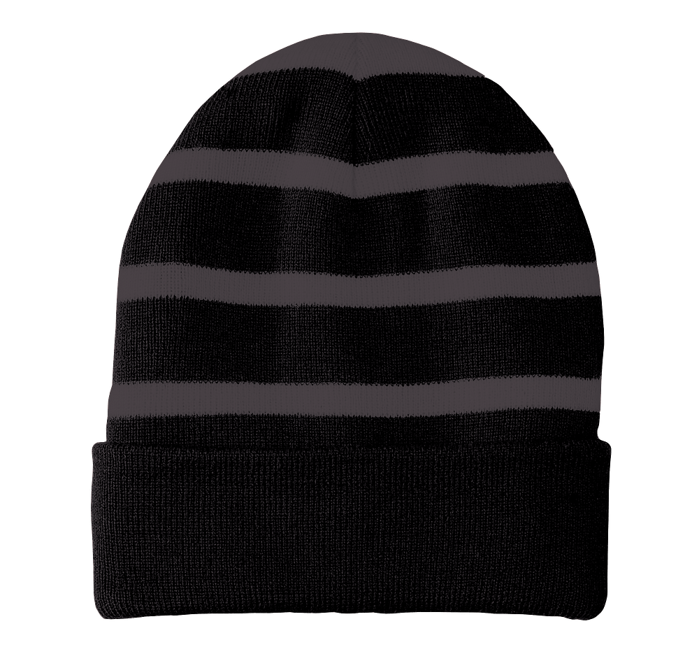Sport-Tek Fleece Lined Striped Cuff Beanie-default