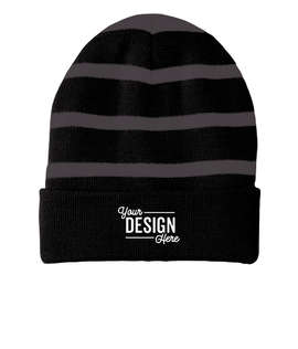 Sport-Tek Fleece Lined Striped Cuff Beanie