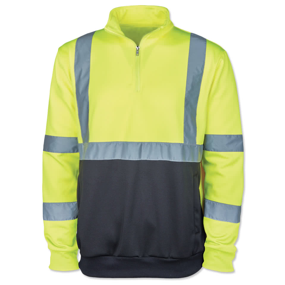Charles River Class 3 Hi-Vis Safety Quarter Zip Sweatshirt