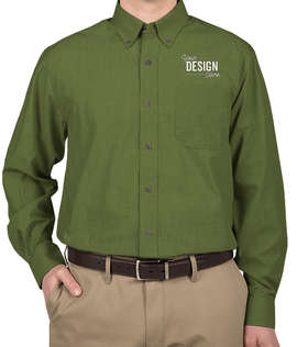 Port Authority Crosshatch Dress Shirt - Color: Dark Cactus Green