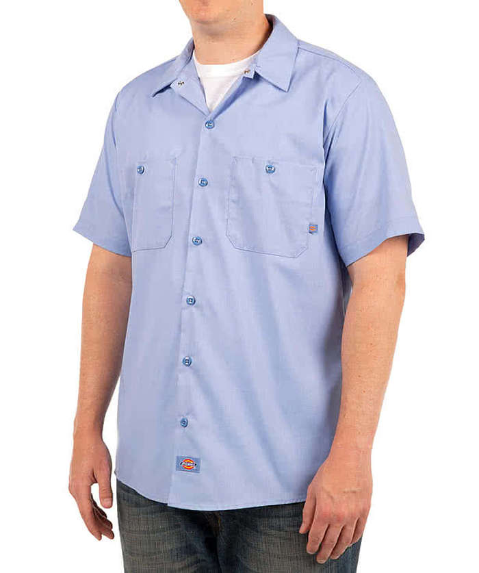 US Men Color Block Work Shirt Short Sleeve Motor Mechanic Industrial T- shirts