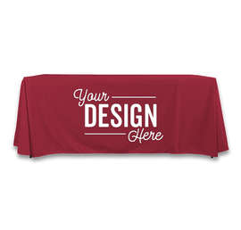 Full Color 8' Throw Tablecloth - Color: Maroon