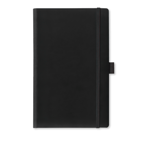 Castelli Debossed Tucson Medio Lined Hard Cover Notebook in Black
