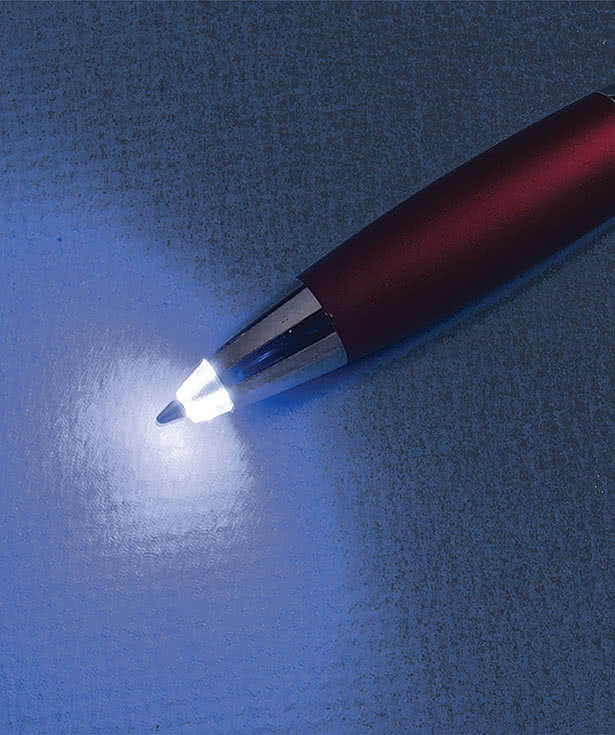 Laser Engraved Santorini LED Light Ballpoint Pen (black ink)