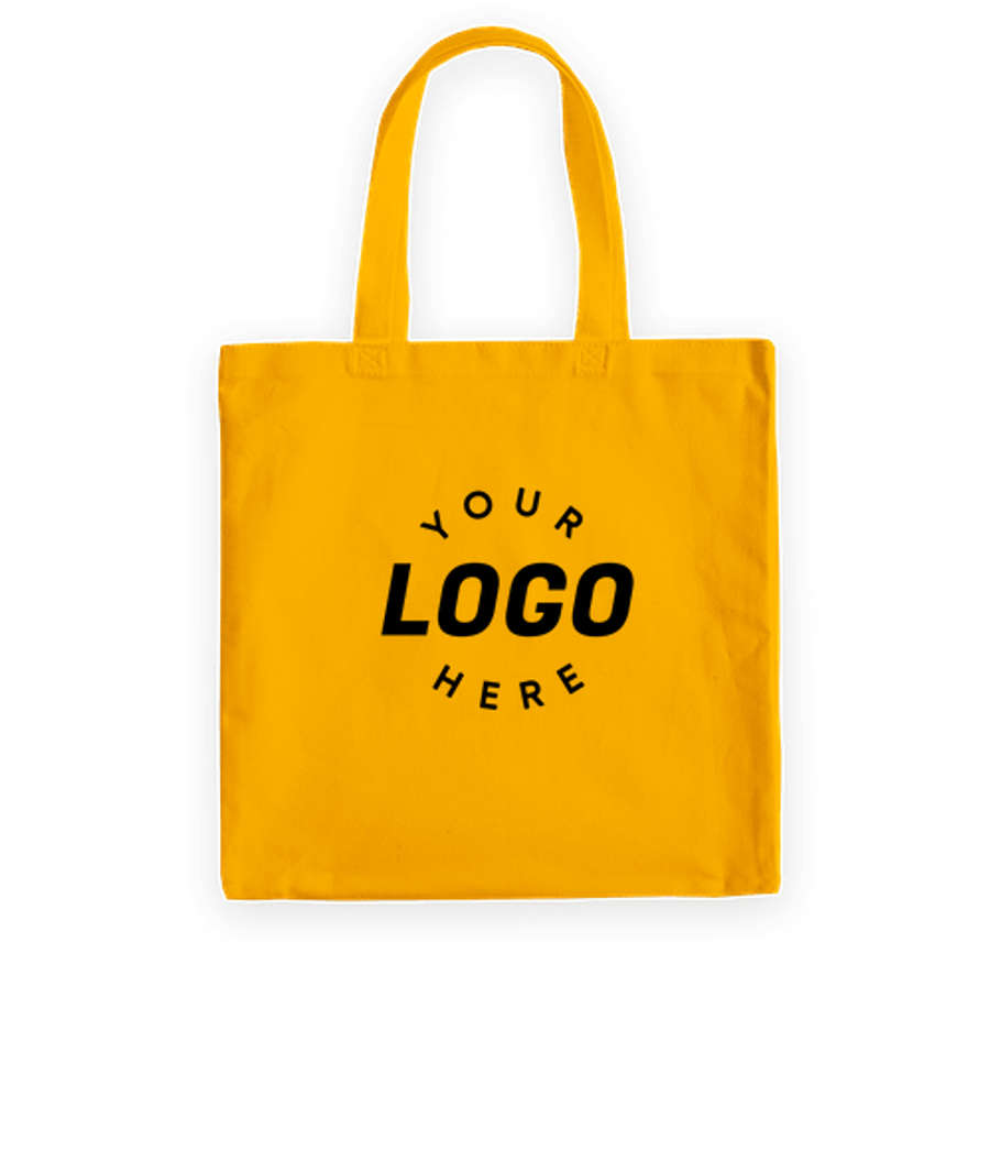 Medium Midweight 100% Cotton Canvas Tote Bag in Gold