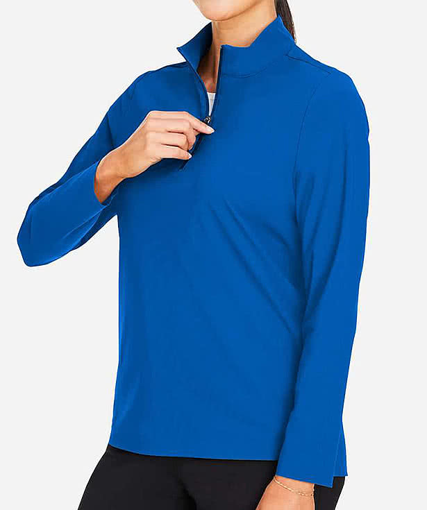 Devon & Jones Women's CrownLux Windsor Performance Quarter Zip - Printed